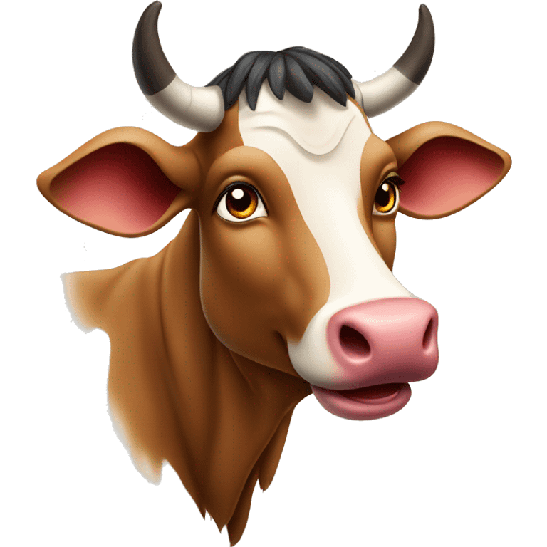 indian cow showing his tongue 2D inspired by bambi emoji