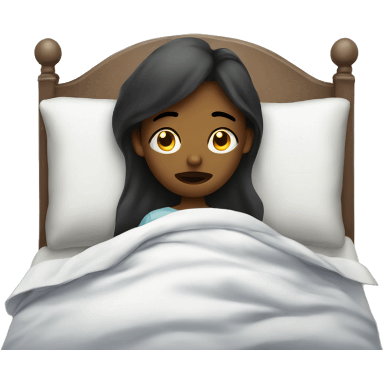 Sick girl in bed emoji