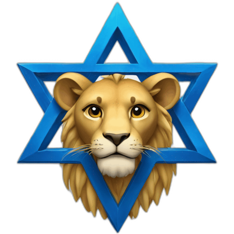 arms lion with blue fur in the star of david emoji