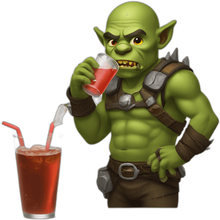 orc drinking soda emoji