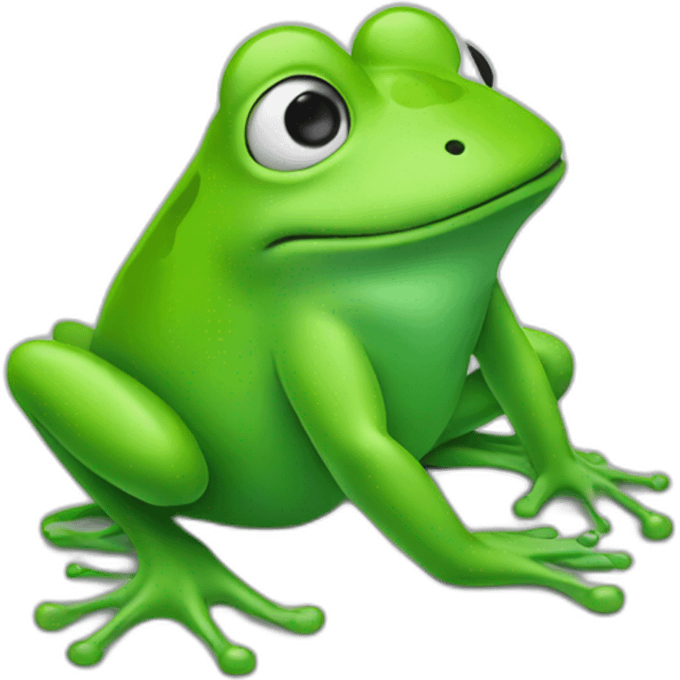 farting frog with green gas behind emoji