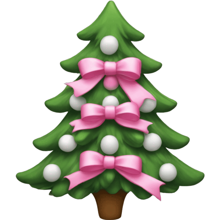 Christmas tree with pink and white bows emoji