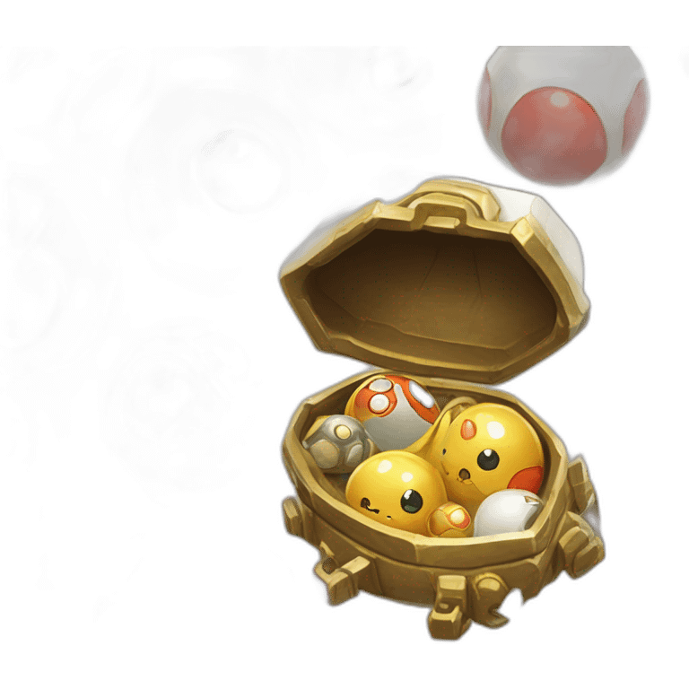 Pokemon Game LootCase White Color Rich Treasure Legendary Epic Pokeballs and Pokemons Inside emoji