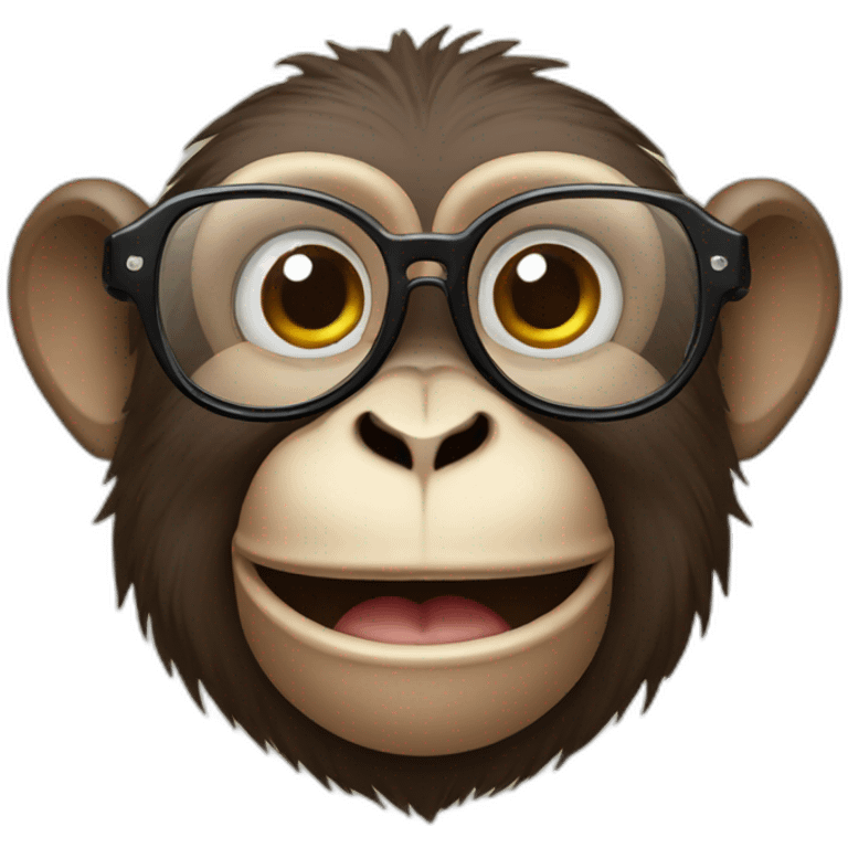 Monkey with glass emoji