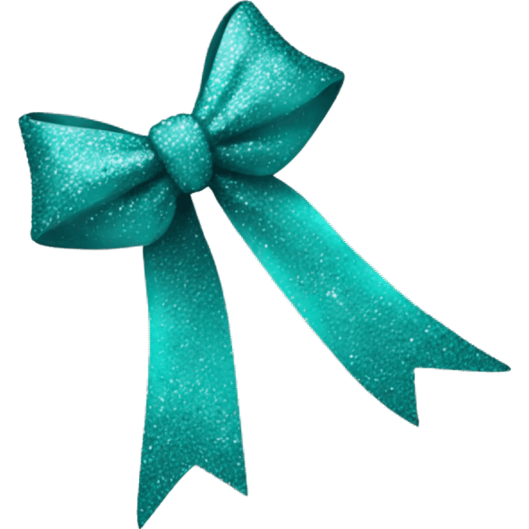 teal cheer bow with glitter emoji