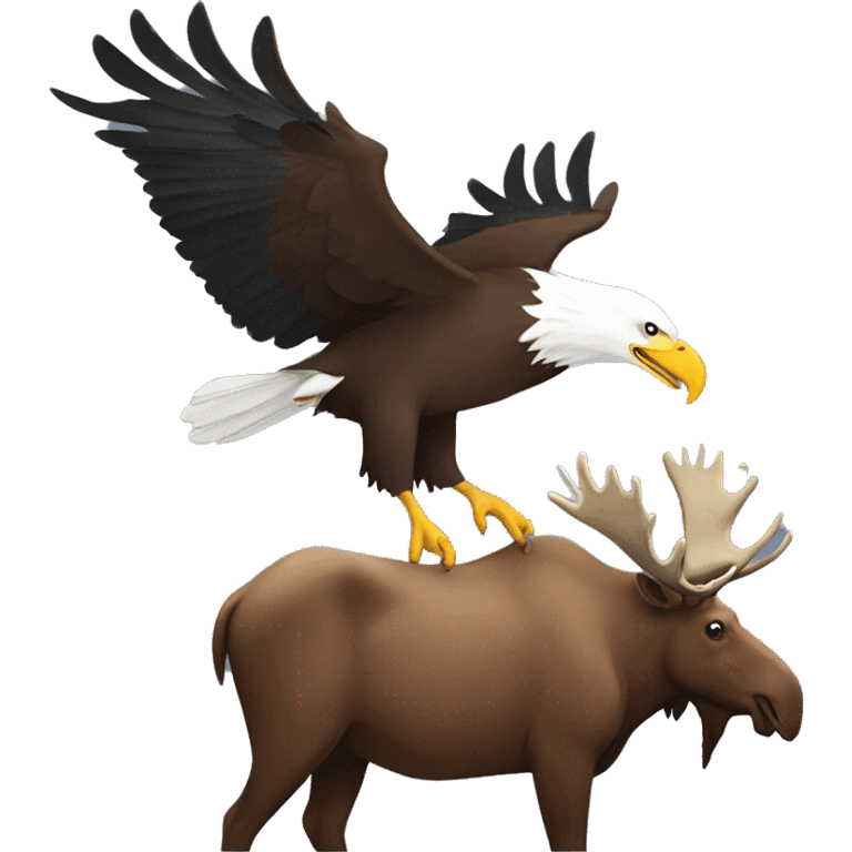 bald eagle carrying a moose emoji