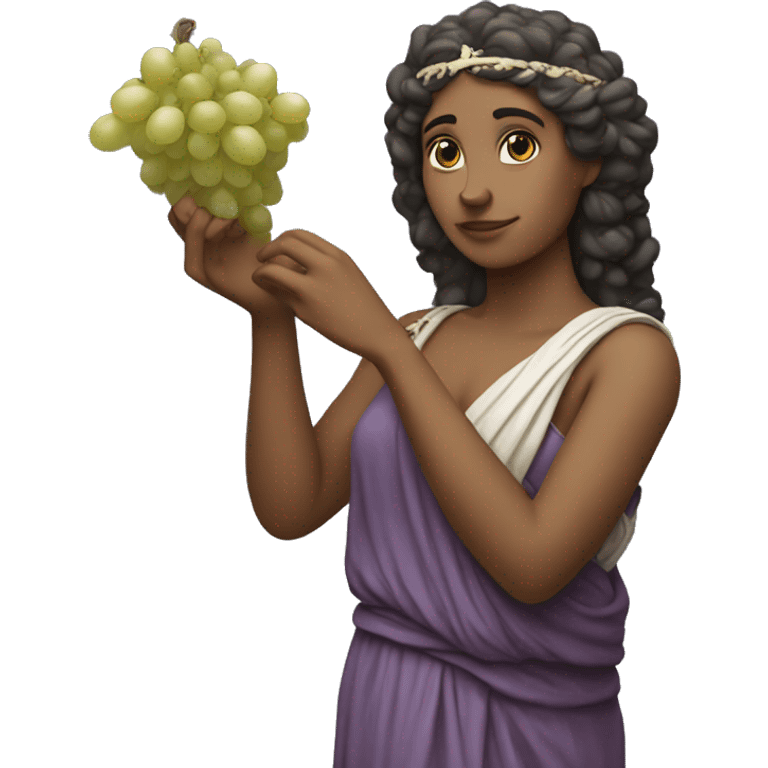 Greek Sappho holds a bunch of grapes in her hand emoji