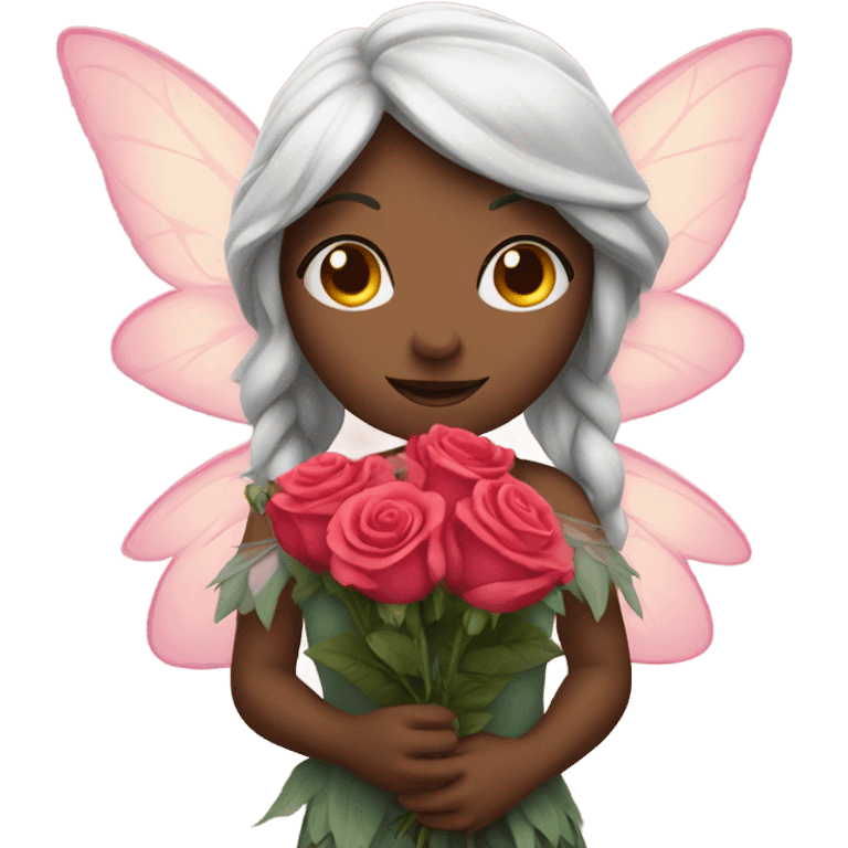 a fairy holding roses emoji