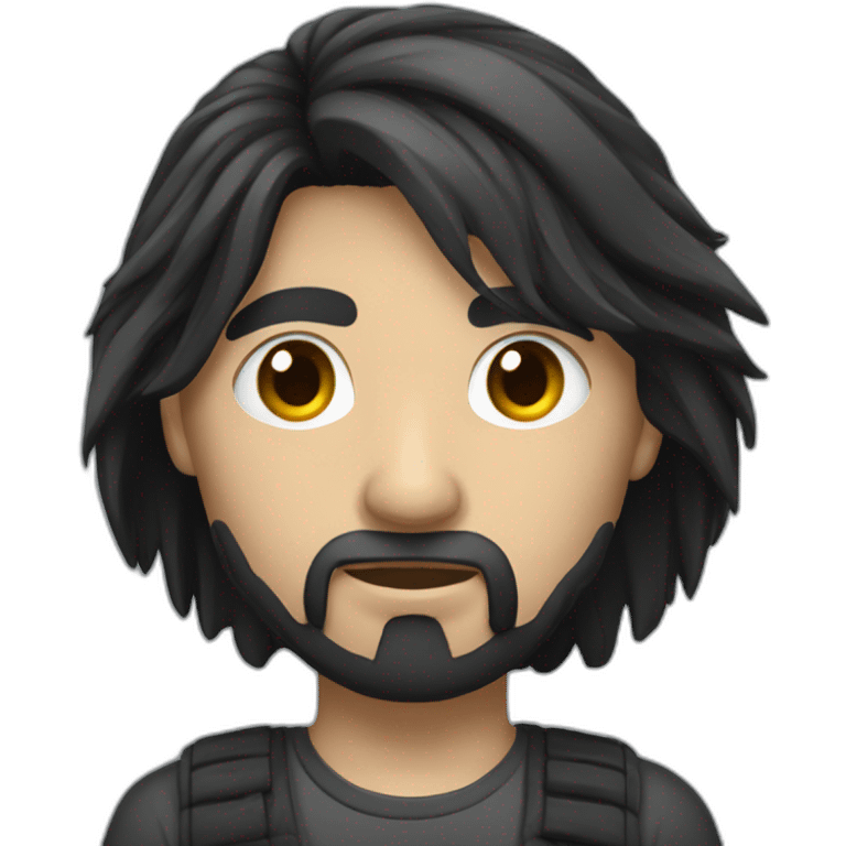 romanian software engineer with black long hair tied up emoji