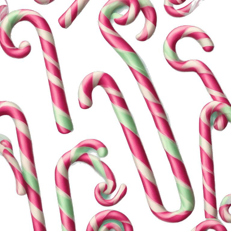 Realistic Isolated hot pink and mint green striped candy cane. emoji