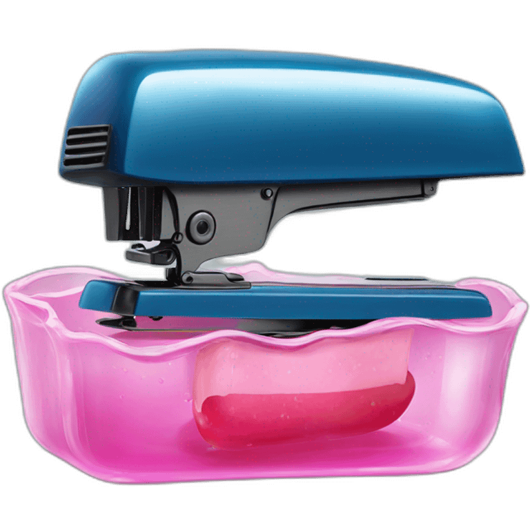 stapler floating inside jelly emoji