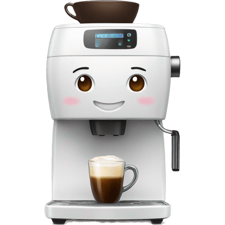 Coffee machine with a mug of coffee and milk  emoji