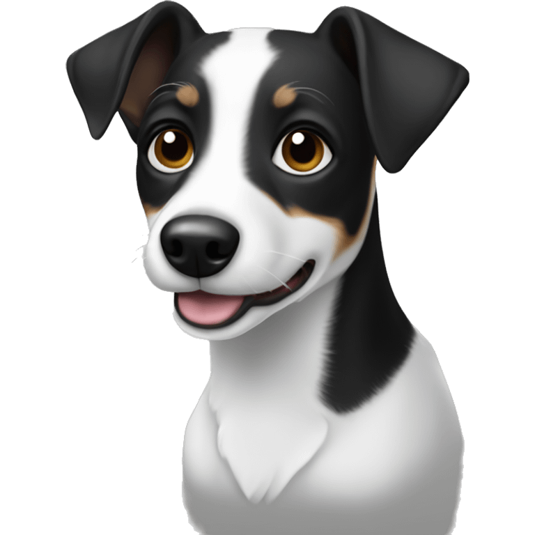 Black and white jack Russel  emoji