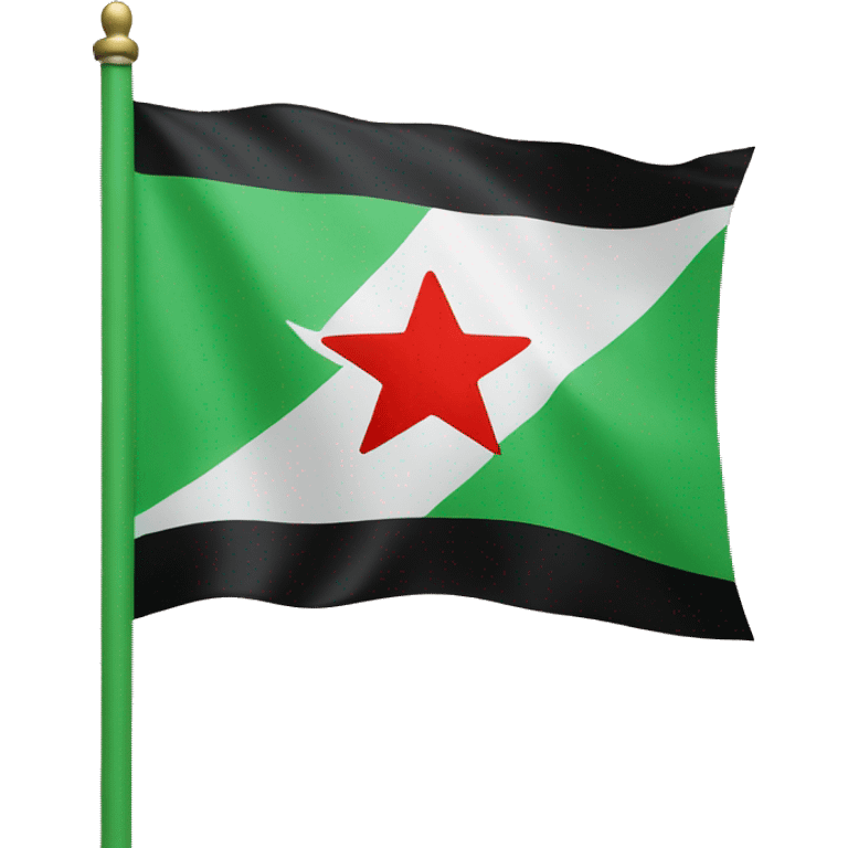 FLAG green, white and black and three red star in middle emoji