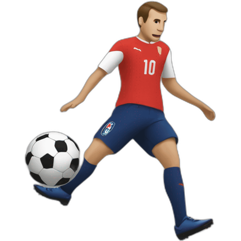 macron playing football emoji