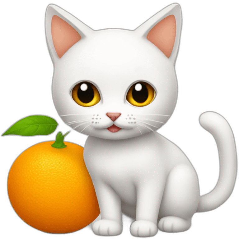 gato branco com laranja gordo emoji