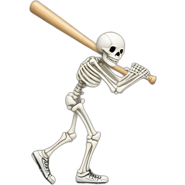 skeleton holding baseball batt emoji