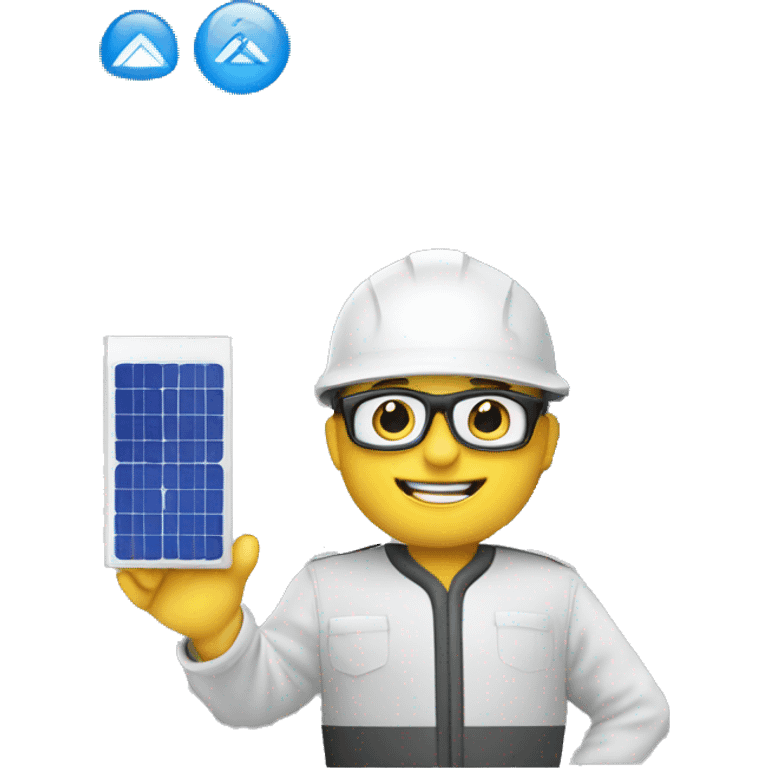 sales with presentation of pv solar panel emoji