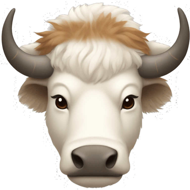 appa White bison with brown arrow on forehead without horns emoji