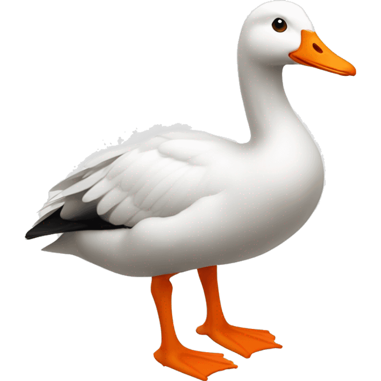 generate a white goose with orange legs and beak emoji