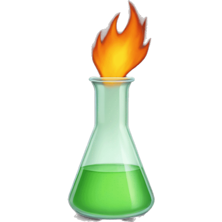 beaker with fire emoji