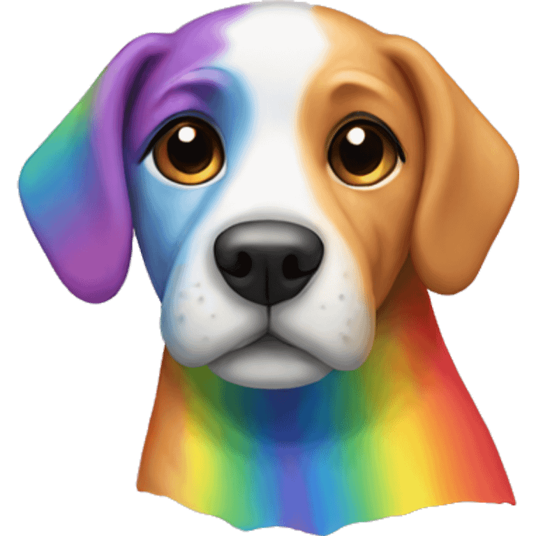 Dog on rainbow emoji