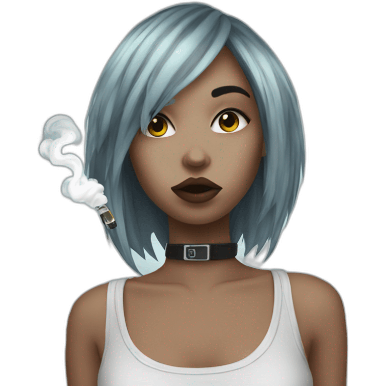 hot emo girl with vape emoji