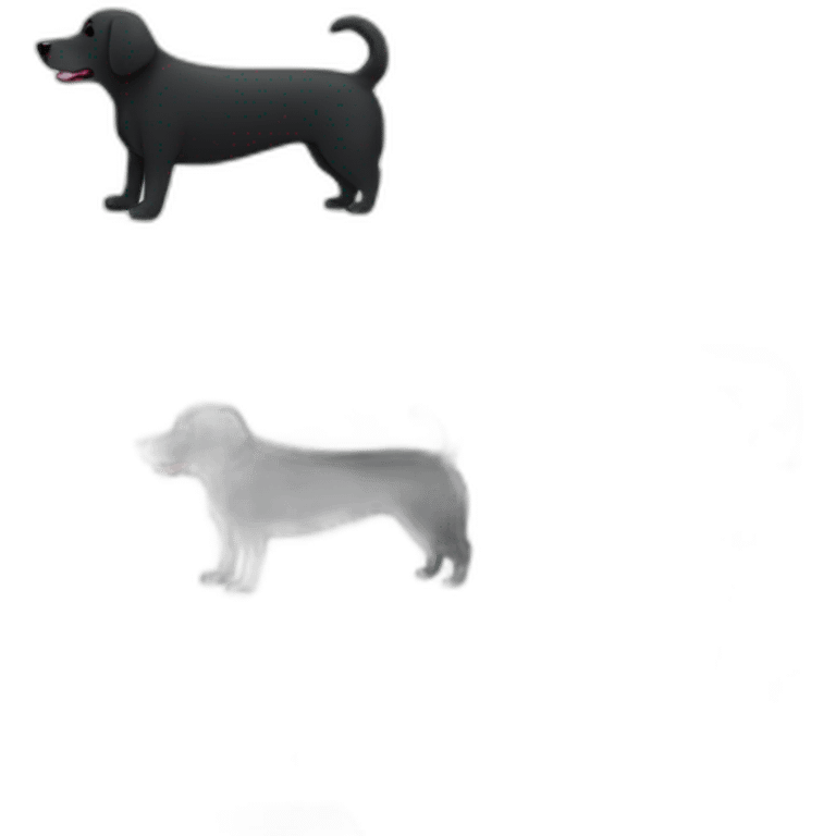 Chien noir qui court dans des plantes  emoji