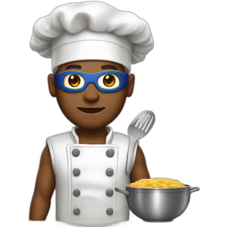 Chief cook white skin dressed as a super hero emoji