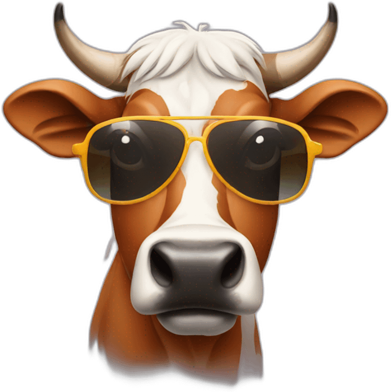 Indian cow wearing sunglasses emoji