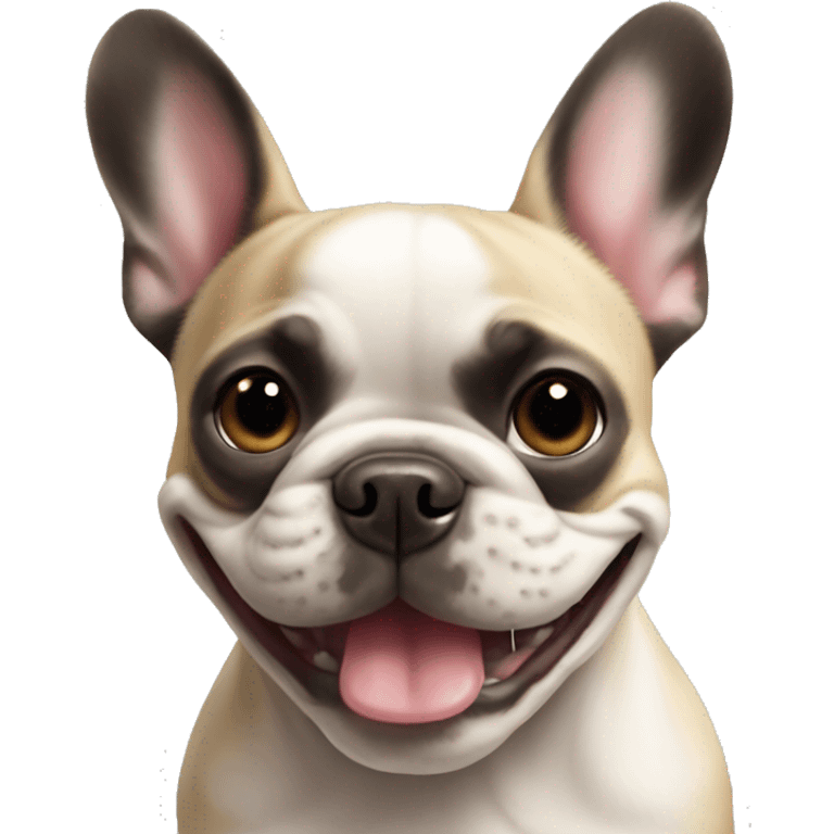 French bulldog smiling emoji