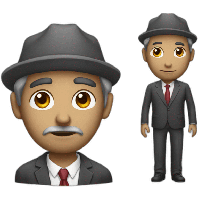 half of homeless and half of businessmen emoji