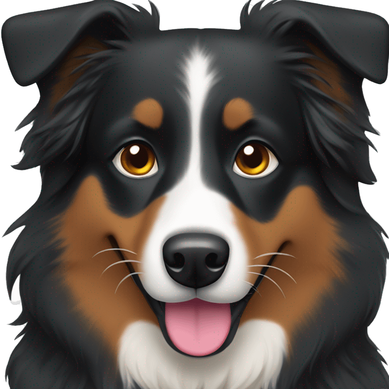 Black Australian Shepard dog emote  emoji