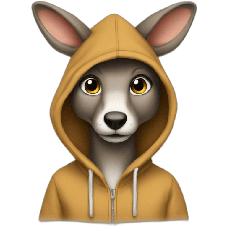 kangourou with hoodies emoji