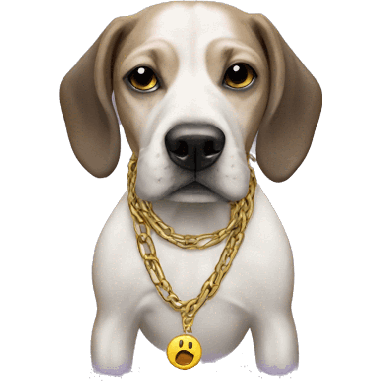 Dog wearing snoop dogg chain  emoji