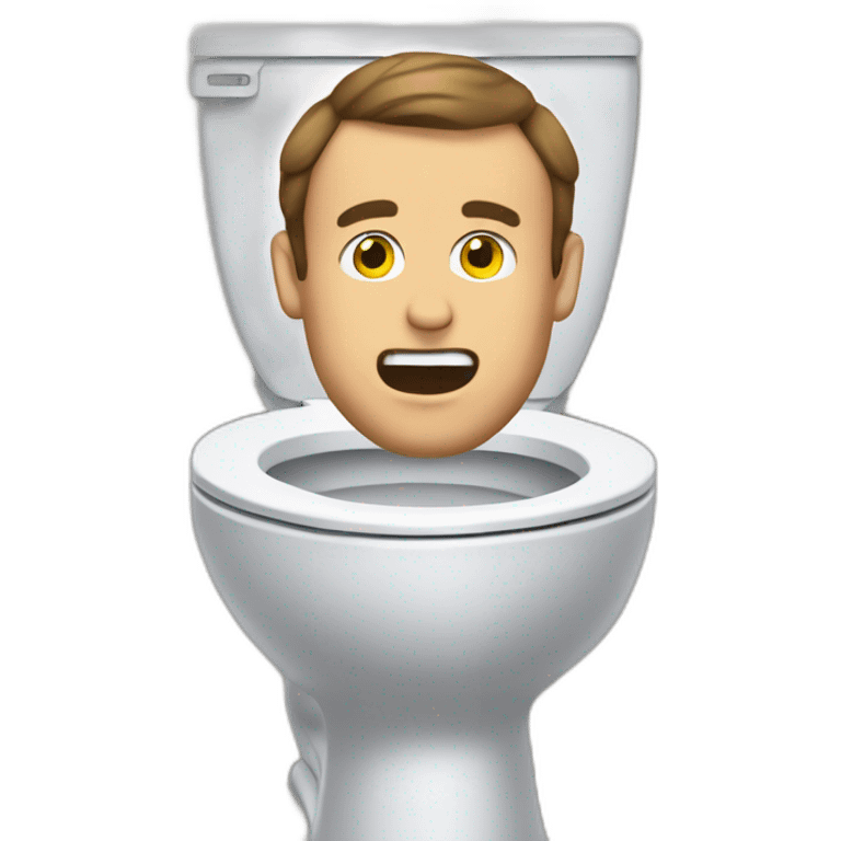 Macron in the toilet emoji