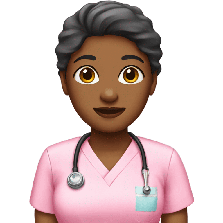 Black nurse pink scrubs  emoji