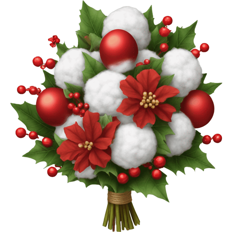 Realistic cristmas bouquet with Cotton emoji