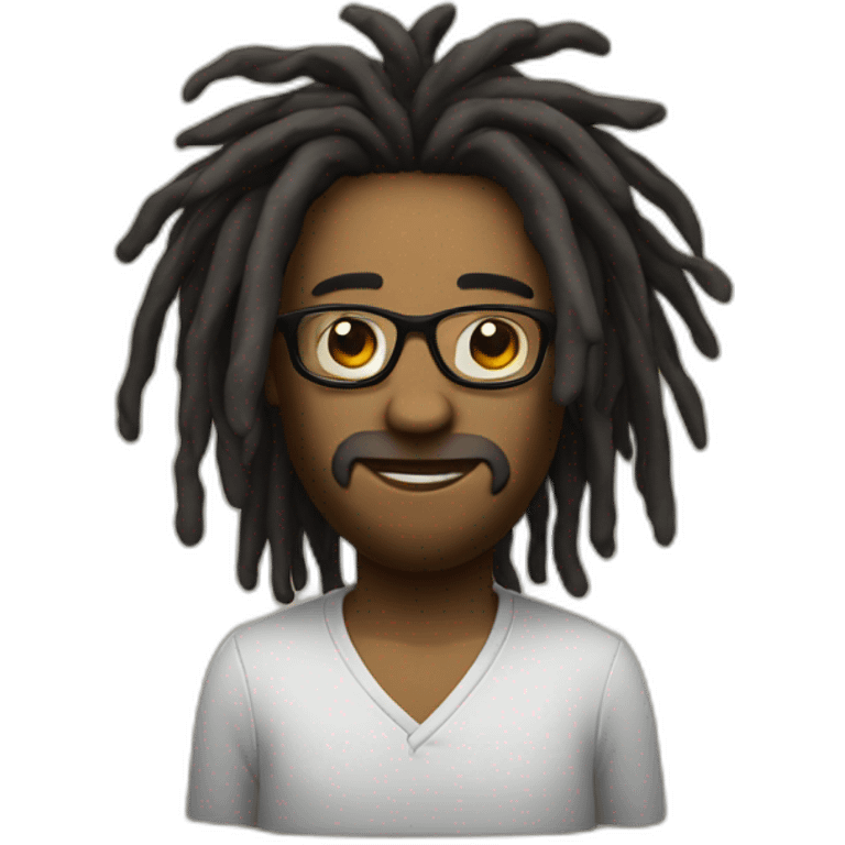 Dreadhead with glasses emoji