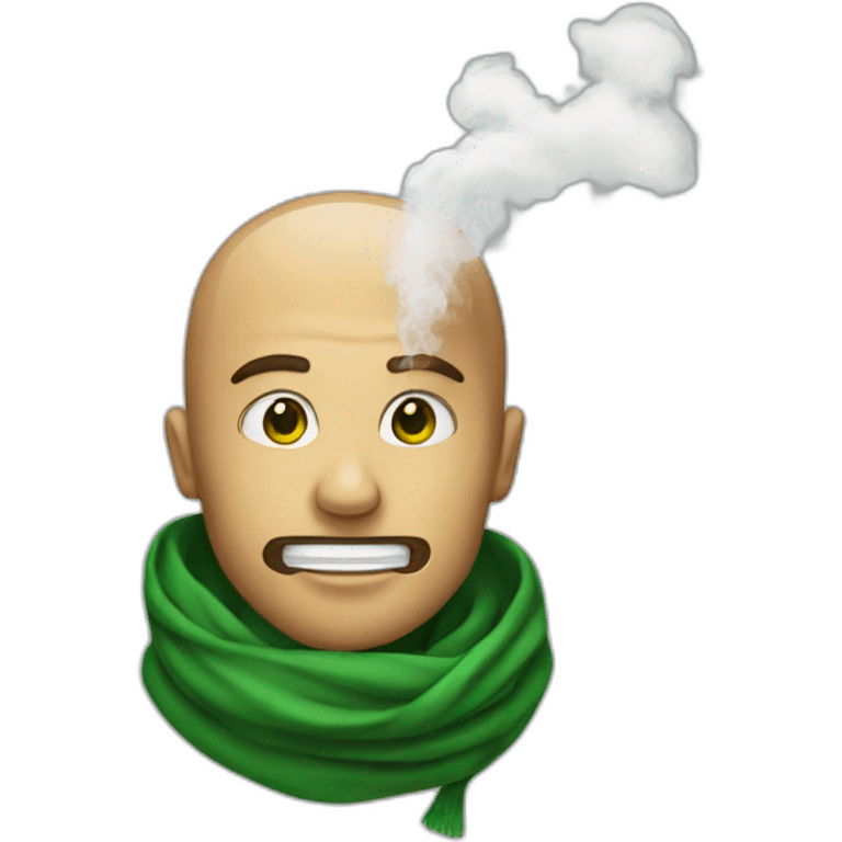 Smoking with green scarf emoji