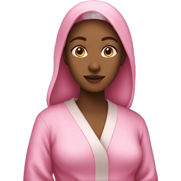 Woman wearing pink robe emoji