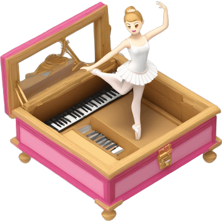 3D isometric ballerina music box emoji