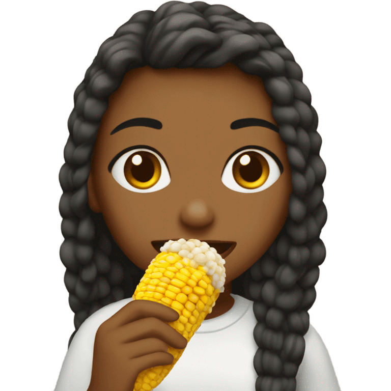 Girl eating elote  emoji