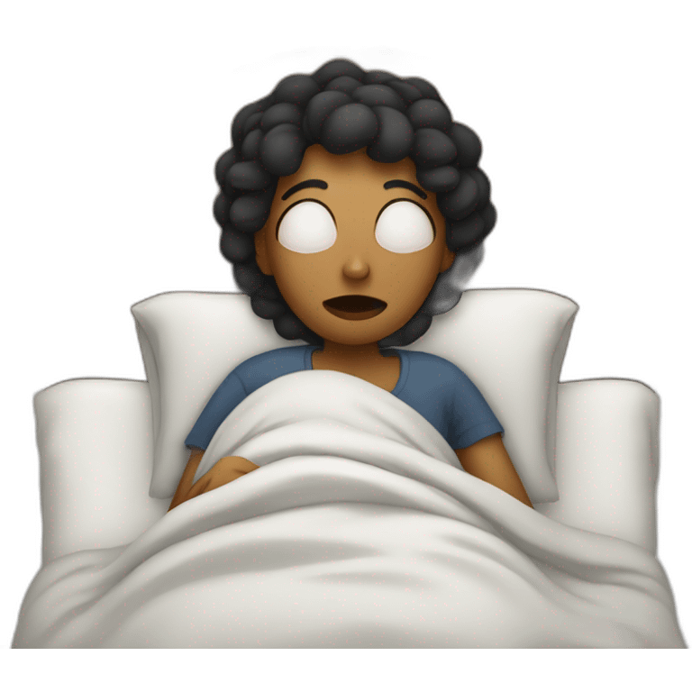 sick woman in bed emoji