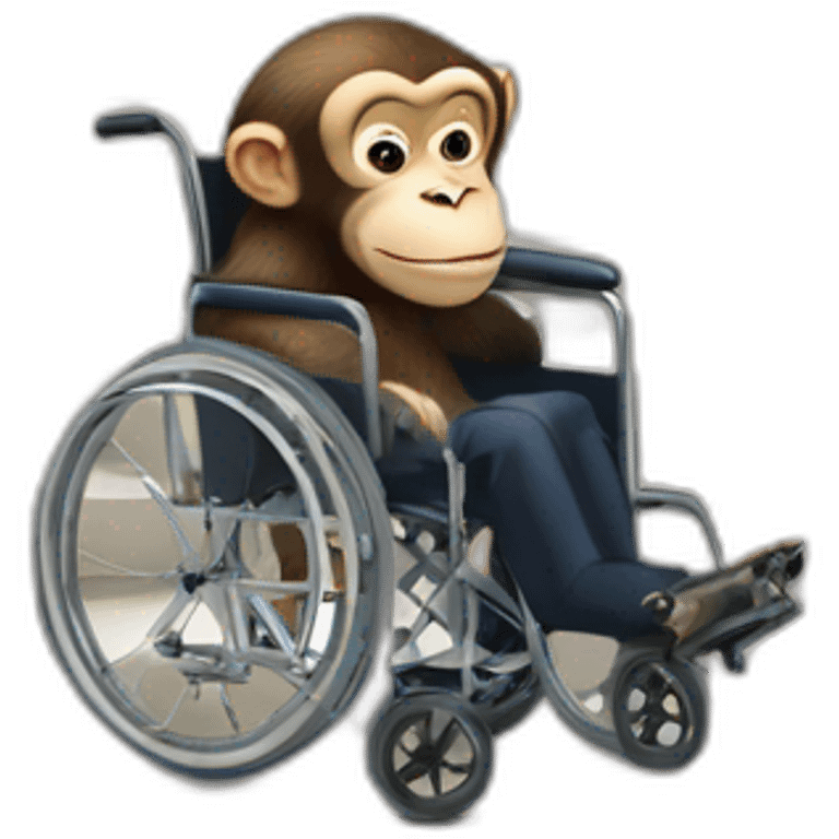 putin monkey wheelchair on stairs emoji