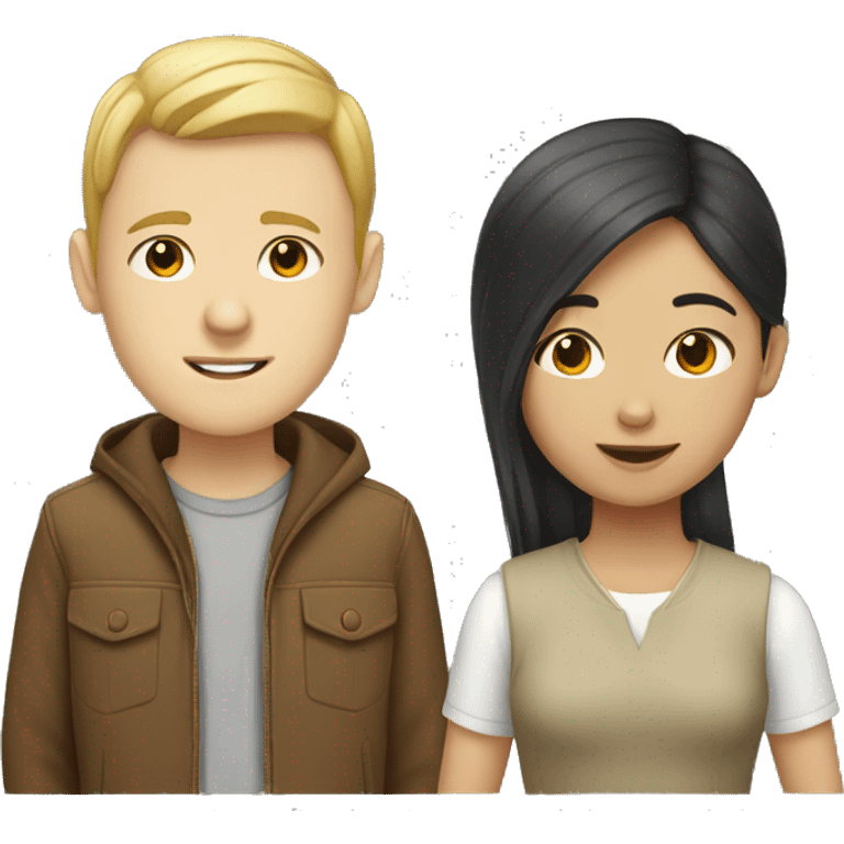 Asian girl and white boy emoji