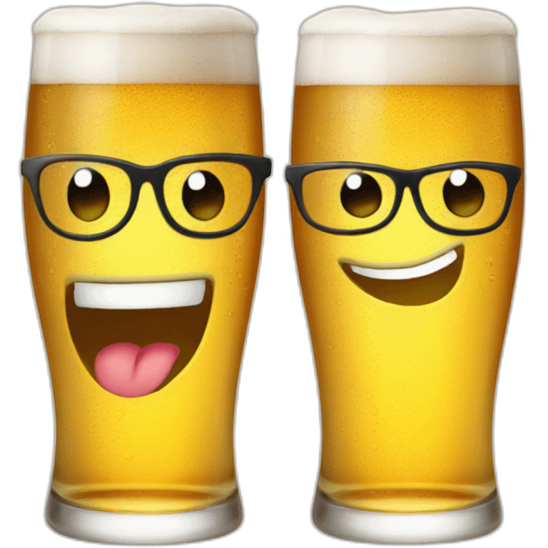 Three smiling glasses of beer emojis emoji