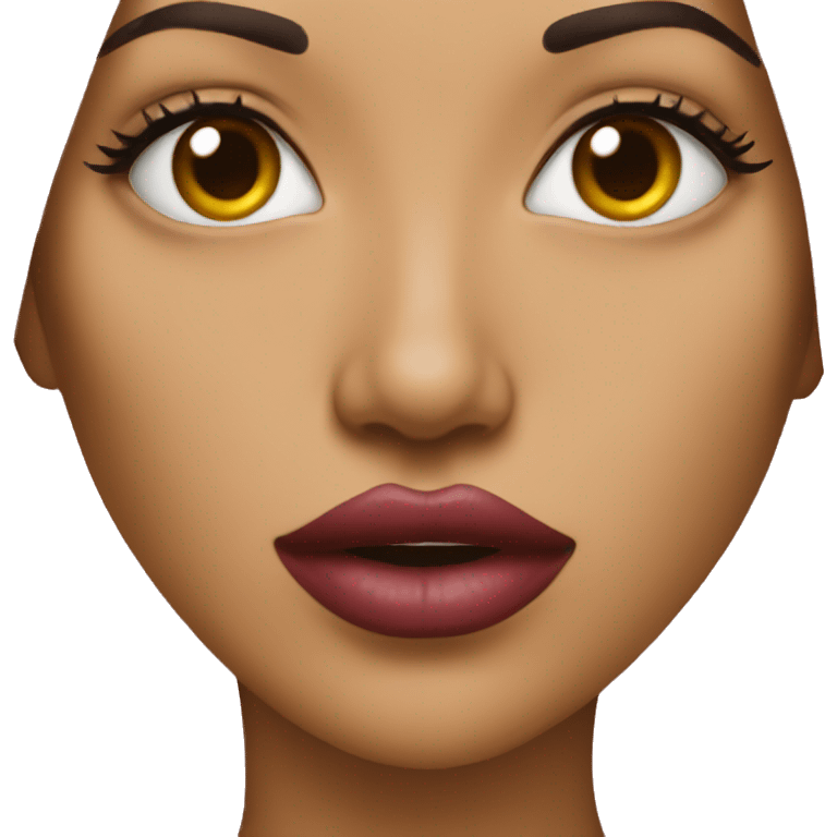 woman with giant lips emoji