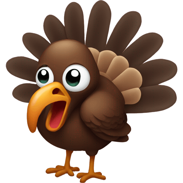 Scared turkey emoji