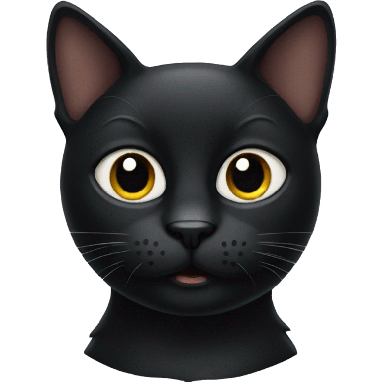 Black cat with a moustache  emoji